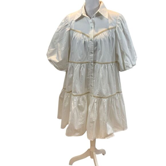 Brand new with Tags Sofie the Label White Balloon Sleeve Mini Dress Size Medium - Picture 6 of 16